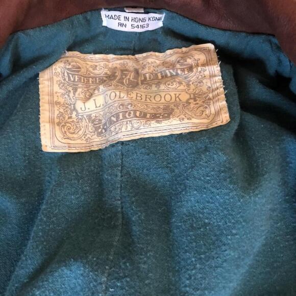 Jl Colebrook VTG 90’s Boxy Denim Blazer 2 Button Leather Detailing Pockets SM - Picture 8 of 12